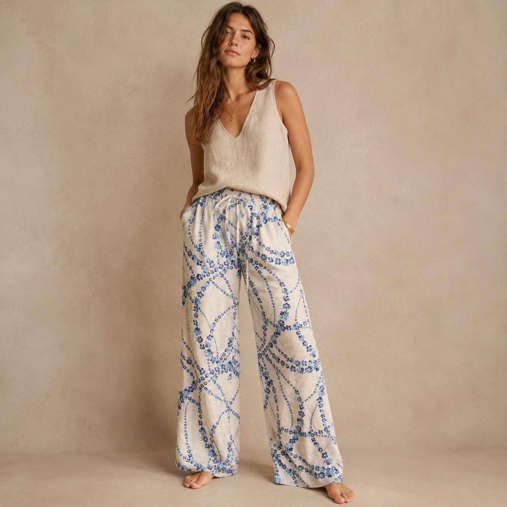 MISA Pull On Wide Leg Teagan Floral Pants M NWT
